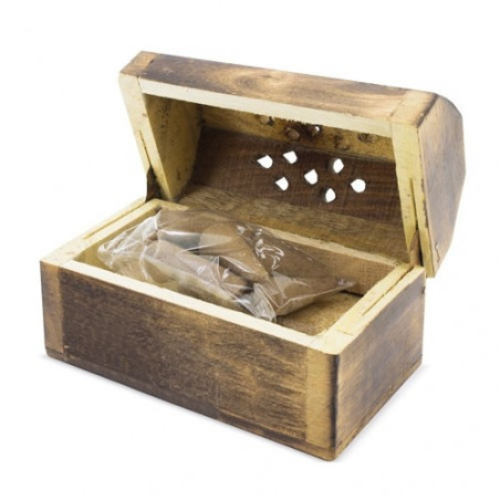 Cofre de incienso con conos personalizado con adhesivo para bodas