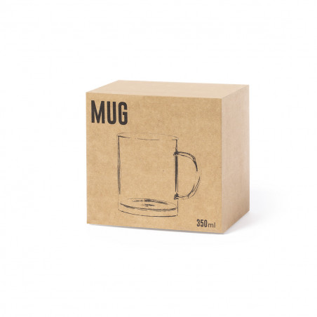 Taza de cristal con adhesivo de graduación personalizado niña