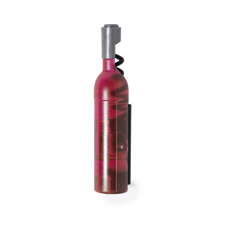 Sacacorchos botella rosa con marcapáginas y adhesivo de comunión niña