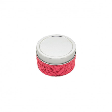 Vela aromática en caja metálica con cuerda de yute y adhesivo personalizable para regalar