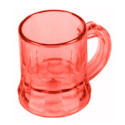 Jarra de chupito roja con asa con adhesivo ovalado personalizado con adhesivo de bodas o San Valentín