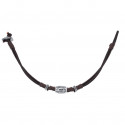 Pulsera de piel con el símbolo de la paz presentada con sobre para bautizo