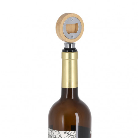 Tapón para vino de bambú redondo para bodas