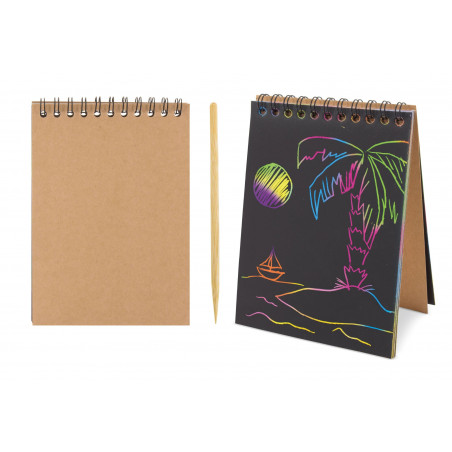 Libreta scrapy para dibujar en multicolor para bautizo de niña
