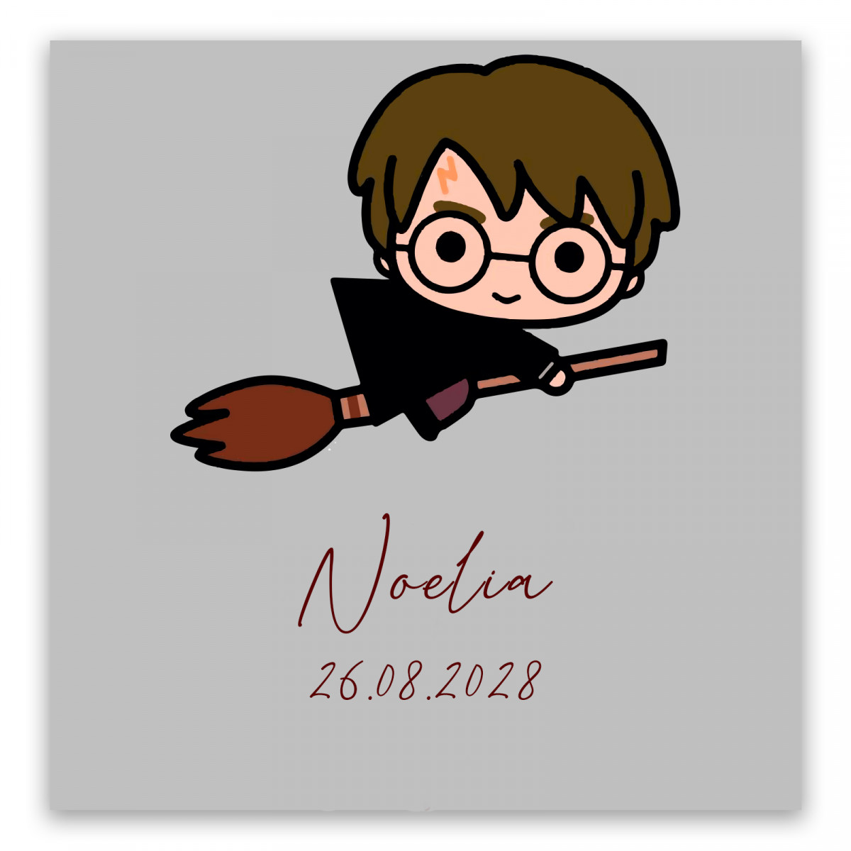 Adhesivo cuadrado 5x5cm inspirado en harry potter personalizado