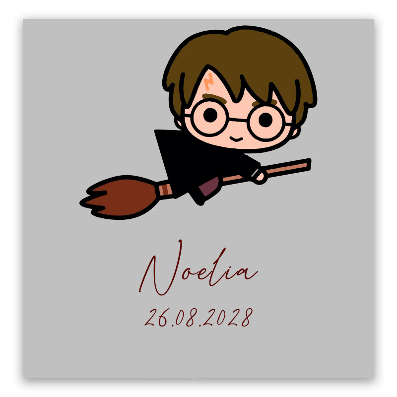 Adhesivo cuadrado 5x5cm inspirado en harry potter personalizado
