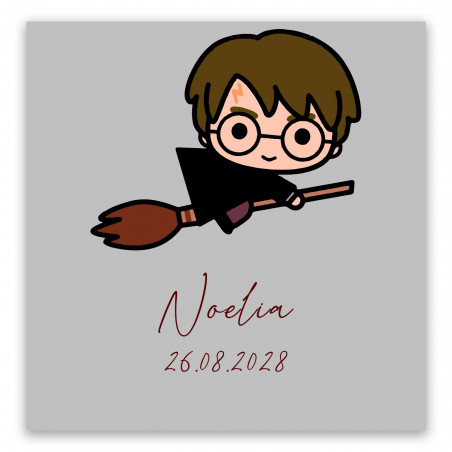 Adhesivo cuadrado 5x5cm inspirado en harry potter personalizado