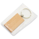Llavero de madera personalizado con adhesivo y caja para boda