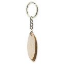 Llavero tronco de madera en bolsa transparente y adhesivo de bodas