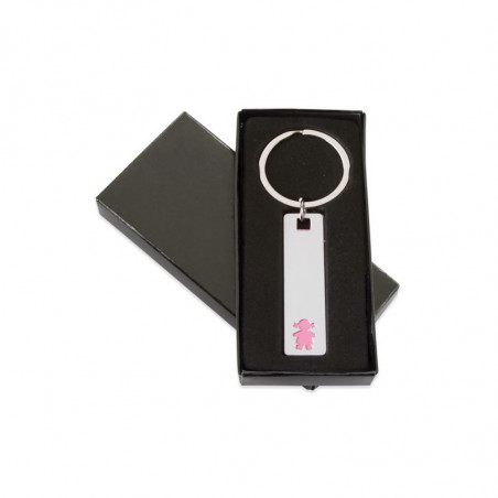 Llavero metálico niña en elegante caja con adhesivo primera comunión personalizable para regalar