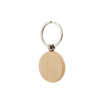 Llavero de madera con adhesivo diseño elefante presentado en elegante caja para detalles bautizos