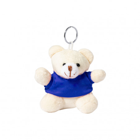 Llavero osito de peluche en bolsa de papel con ventana y adhesivo personalizado para bautizos