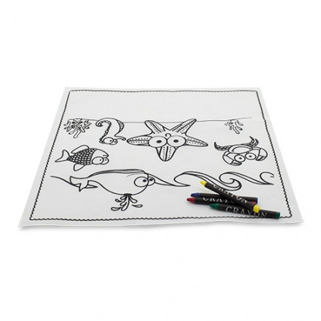 Mantel para colorear y cubiertos reutilizables personalizados para niños
