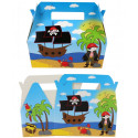Caja pirata con lápiz sello y bolsa de chuches para niños