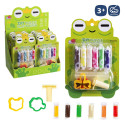 Plastilina de colores con herramientas y pegatinas en bolsa con adhesivo de cumpleaños de pocoyó