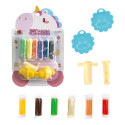 Set de plastilina y pulsera de unicornios en bolsa rosa personalizada con adhesivo