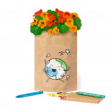 Maceta para colorear con semillas y caja de ceras personalizada para detalle infantil