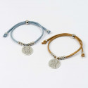 Pulsera con medalla de la virgen maría en estuche personalizado con adhesivo para comunión de niña