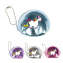 Monedero mini brillante de unicornio en sobre rosa y adhesivo personalizado para regalar