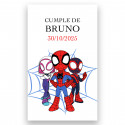 Adhesivo spidey y su súper equipo 3x5cm personalizable