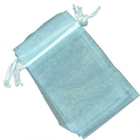 Bolígrafo en forma de barra de labios personalizado con adhesivo presentado en bolsa de organza azul