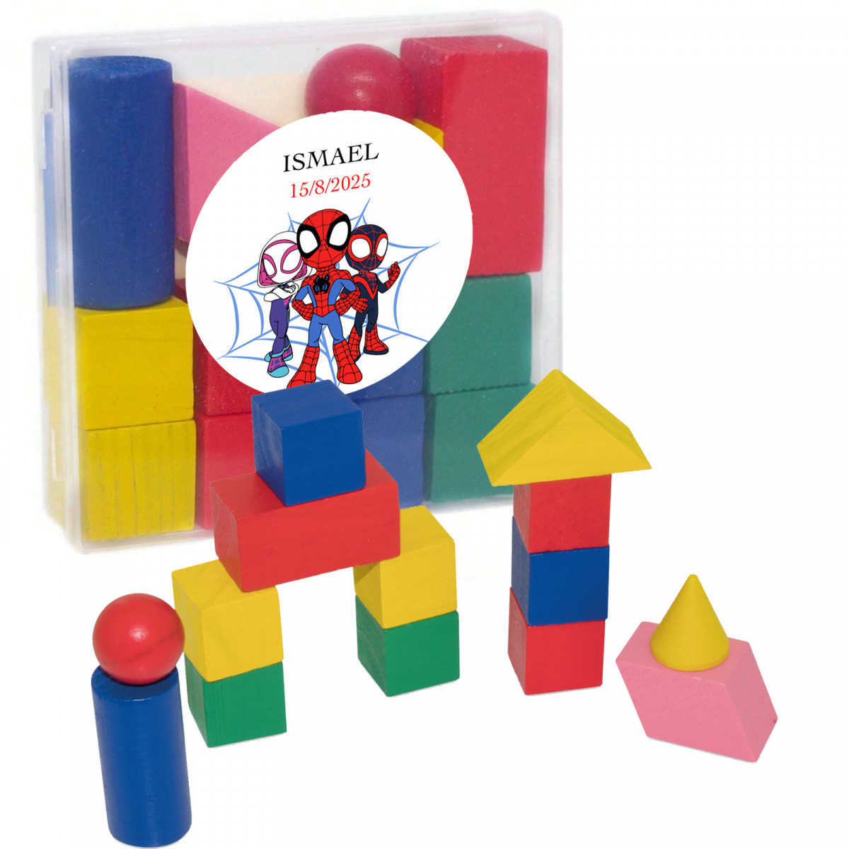 Regalos Spidey Set de bloques de madera personalizados
