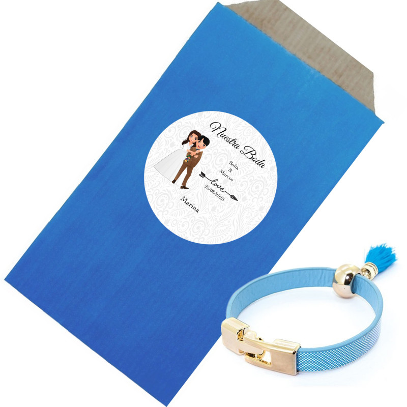 Pulsera Elegante con Borla Azul Un Detalle Exclusivo para Invitados
