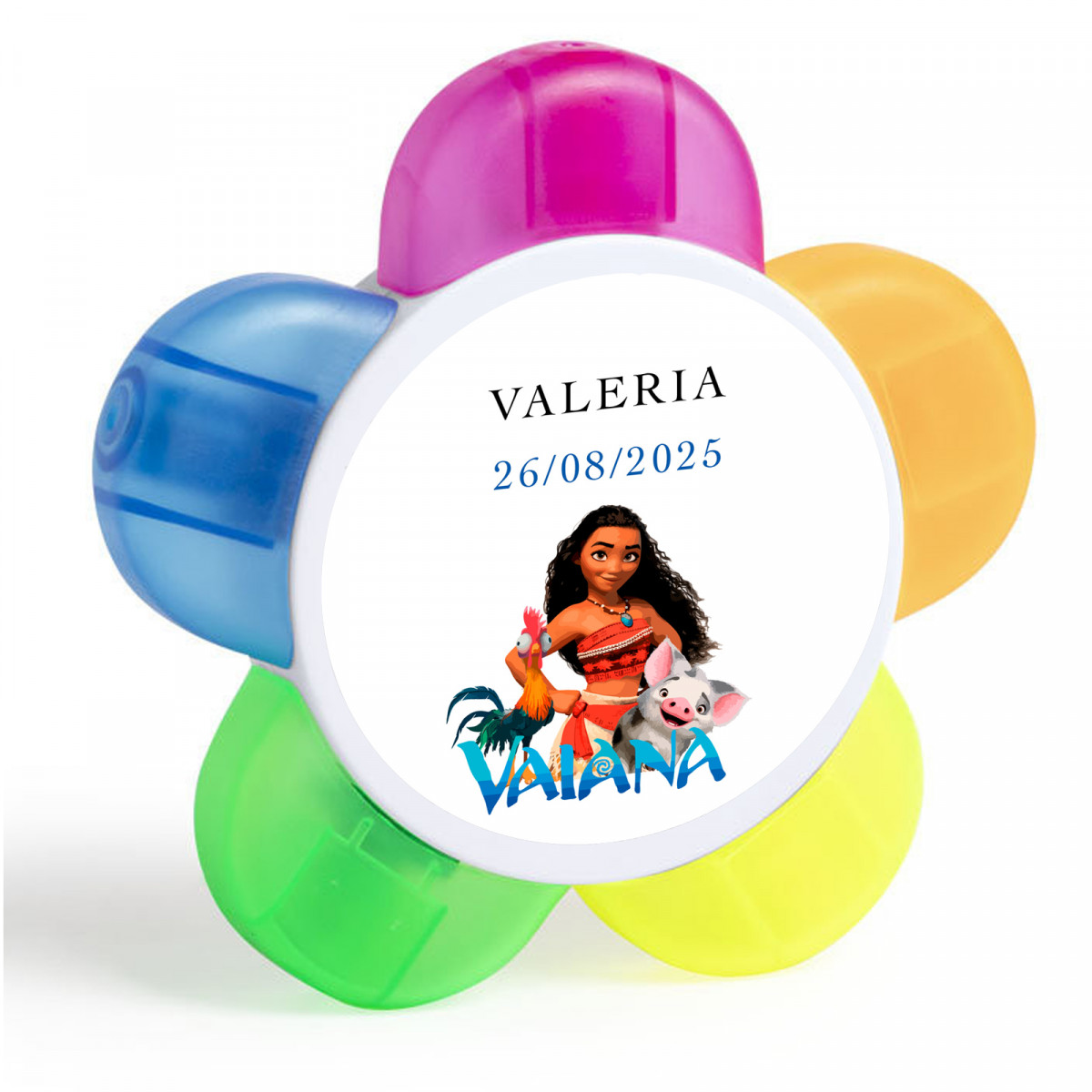 Marcador en forma de flor personalizado colección vaiana