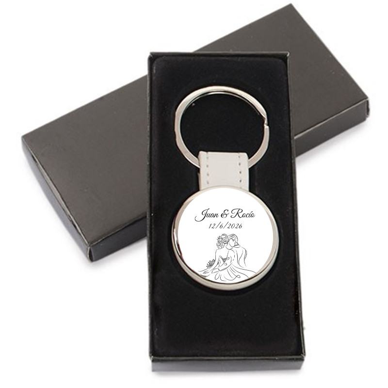 Llavero personalizado para bodas con caja: elegancia y recuerdo