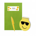 Libreta emoji con bolígrafo y sobre kraft personalizado detalle divertido para invitados