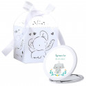 Espejo personalizado con cajita de elefante ideal para detalles de bautizo baby shower o nacimiento