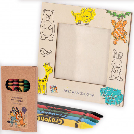 Detalles Infantiles Bluey Marco de fotos para colorear con ceras