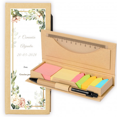 Set de notas adhesivas personalizado detalle ecológico y útil para invitados