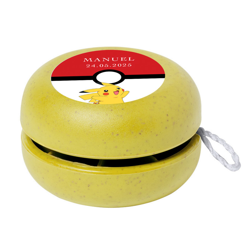 Yoyo ecológico personalizado con diseño pokémon detalle para comuniones y cumpleaños