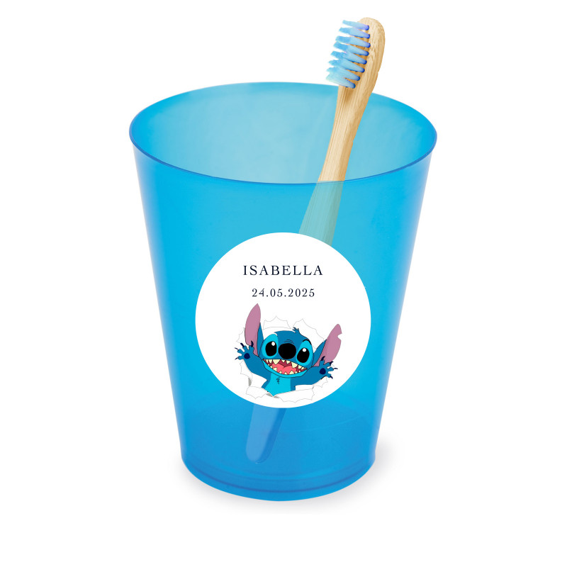 Detalles Stitch Cepillo de dientes y vaso personalizado