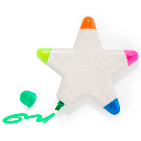 Marcador fluorescente estrella personalizado detalle original para eventos infantiles