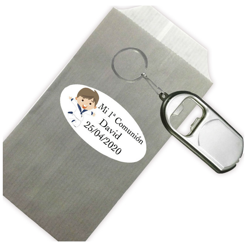 Ideas Baratas Comunión Niño Llavero Abridor en Sobre