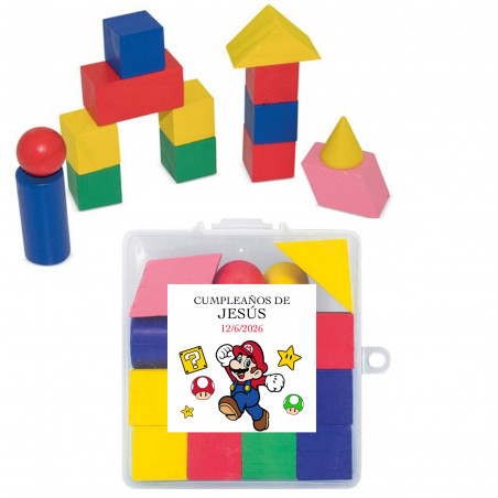 Puzzle de madera infantil personalizado con super mario 14 piezas