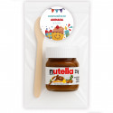 Nutella personalizada con adhesivo en bolsa transparente con cuchara
