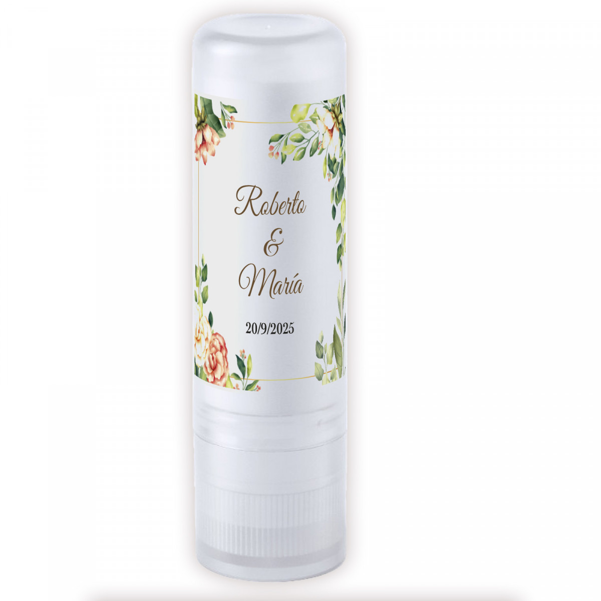 Bálsamo labial personalizado con protección solar spf15: detalle útil y elegante para celebraciones