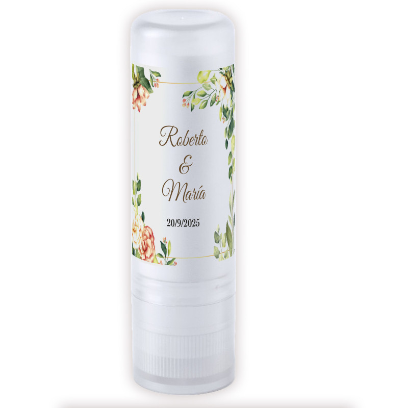 Bálsamo labial personalizado con protección solar spf15: detalle útil y elegante para celebraciones