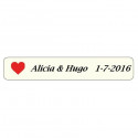 Llavero personalizado con nombre de los novios y set de bolígrafo con navaja presentados en bolsa boda