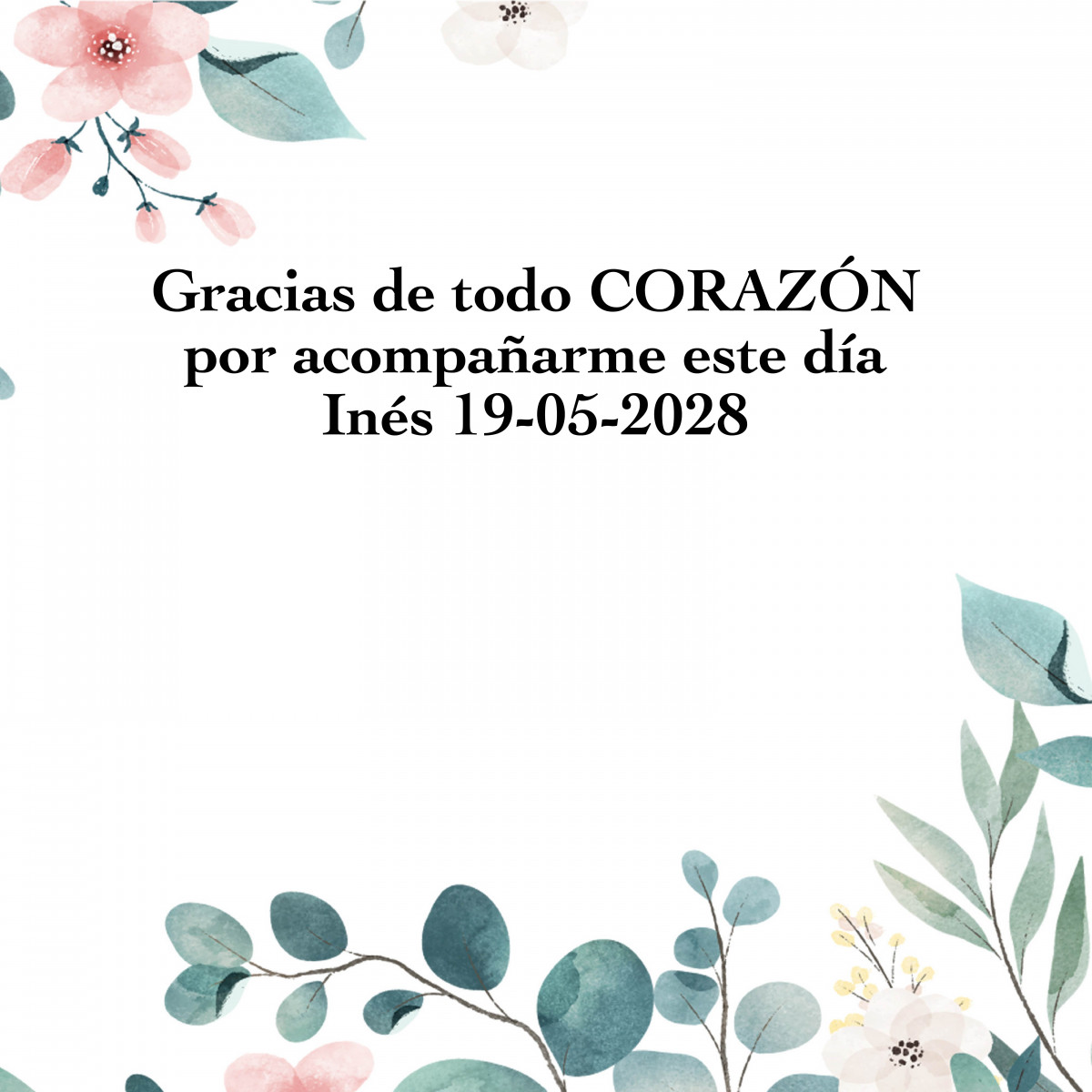 Recordatorios Tarjeta de Agradecimiento para eventos personalizado