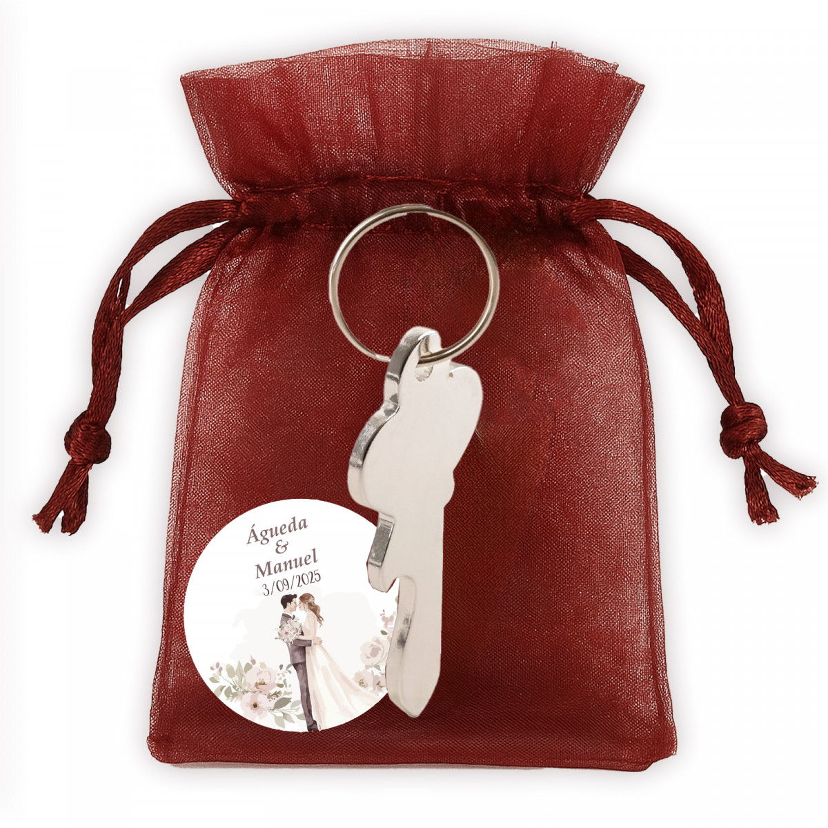 Llavero para detalle de boda personalizado