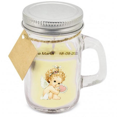 Vela aromática con tapa personalizada