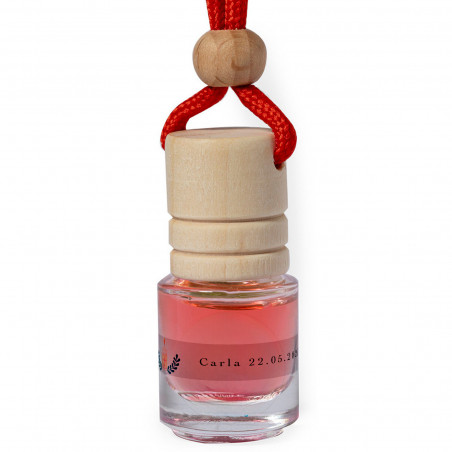 Ambientador de cordón rojo con adhesivo personalizable para detalles