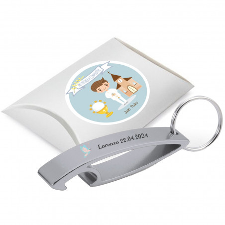 Detalles Comunión Niño Llavero abridor personalizado