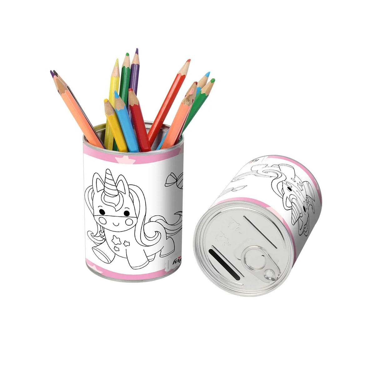 Hucha y lapicero para colorear modelo unicornio