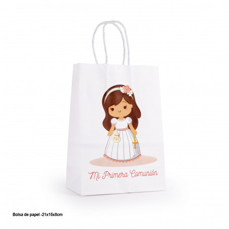 Bolsa comunión niña personalizada con nombre y fecha