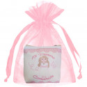 Monedero para primera comunión con bolsa de organza rosa